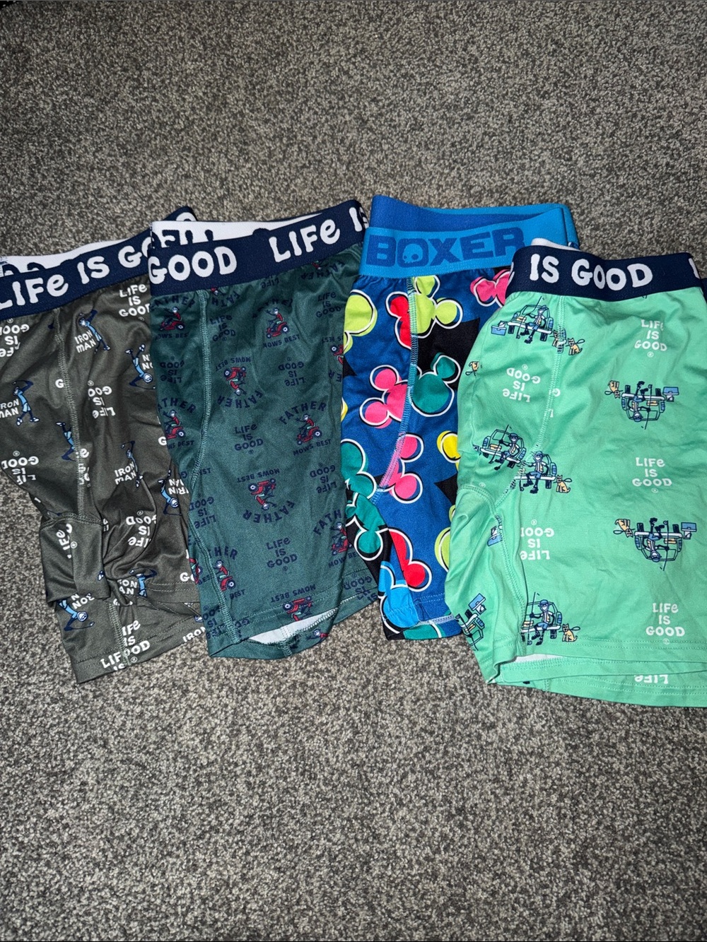 3 Life Is Good & 1 Crazy Boxers Men's Mixed-Print Boxer Briefs